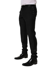 Dolce & Gabbana Black Wool Formal Dress Men Trouser Pants