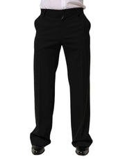 Dolce & Gabbana Black Wool Formal Dress Men Trouser Pants