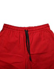 Dolce & Gabbana Red Cotton MidWaist Drawstring Bermuda Pants