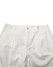 Dolce & Gabbana White Cotton Mid Waist Men Bermuda Shorts