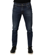 Dolce & Gabbana Blue Cotton Stretch Skinny Men Denim Jeans