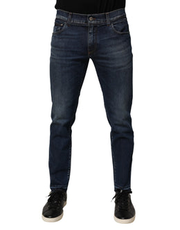 Dolce & Gabbana Blue Cotton Stretch Skinny Men Denim Jeans