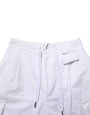Dolce & Gabbana White Linen Straight Cargo Men Trouser Pants
