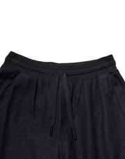 Dolce & Gabbana Black Cotton Blend Drawstring Jogger Jogger Pants