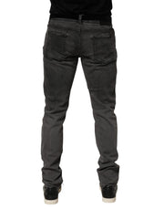 Dolce & Gabbana Dark Gray Cotton Skinny Men Denim Jeans