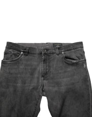 Dolce & Gabbana Dark Gray Cotton Skinny Men Denim Jeans