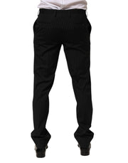 Dolce & Gabbana Black Striped Dress Formal Men Trouser Pants