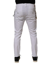 Daniele Alessandrini White Cotton Stretch Slim Fit Denim Jeans