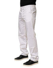 John Richmond White Cotton Stretch Dress Formal Men Trouser Pants