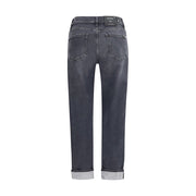 7FOR Black Cotton Relaxed Fit Jeans