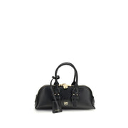 PINKO Black Calf Leather Bos Taurus Handbag