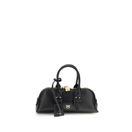 PINKO Black Calf Leather Bos Taurus Handbag