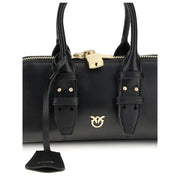 PINKO Black Calf Leather Bos Taurus Handbag