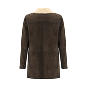 D'amico Brown Leather Coat