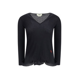 Fendi Black Fleece Wool Top