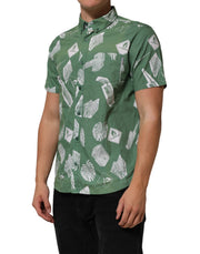 Carhartt Wip Green Printed Cotton Collared Short Sleeves Polo Shirt