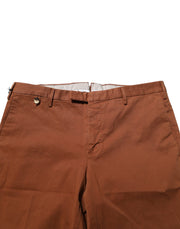PT Torino Brown Men Skinny Chino Mid Waist Trouser Pants