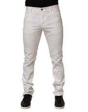 Prada White Mid Waist Skinny Fit Denim Casual Trouser Jeans