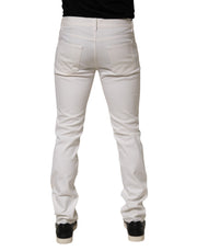 Prada White Mid Waist Skinny Fit Denim Casual Trouser Jeans