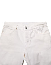 Prada White Mid Waist Skinny Fit Denim Casual Trouser Jeans