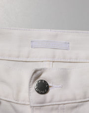 Prada White Mid Waist Skinny Fit Denim Casual Trouser Jeans