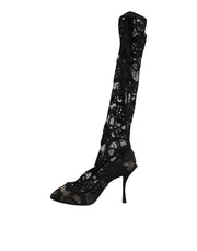 Dolce & Gabbana Black Pumps Taormina Lace Socks Boots Shoes