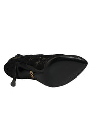 Dolce & Gabbana Black Pumps Taormina Lace Socks Boots Shoes