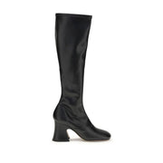 Chloé Black Leather High Heel Boots