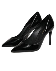Dolce & Gabbana Black Leather Stiletto Heels Pumps Shoes