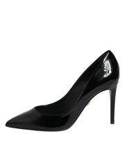Dolce & Gabbana Black Leather Stiletto Heels Pumps Shoes