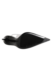 Dolce & Gabbana Black Leather Clear PVC Slingback Pumps Shoes