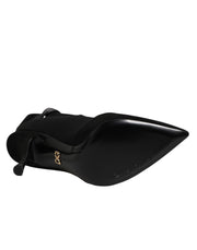 Dolce & Gabbana Black Stiletto Heels Lace Up Boots Shoes