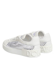 Dolce & Gabbana White Mesh Inserts Low Top Sneakers Shoes