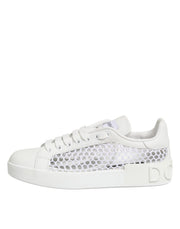 Dolce & Gabbana White Mesh Inserts Low Top Sneakers Shoes