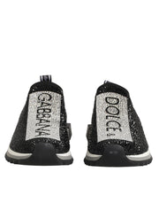 Dolce & Gabbana Black Silver Slip On Sorrento Sneakers Shoes