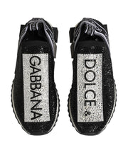 Dolce & Gabbana Black Silver Slip On Sorrento Sneakers Shoes