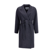 Max Mara Blue Fleece Wool Coat