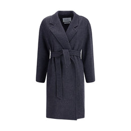 Max Mara Blue Fleece Wool Coat