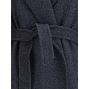 Max Mara Blue Fleece Wool Coat