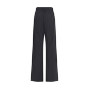 ALAINPAUL Black Fleece Wool Casual Pants