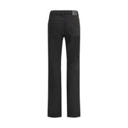 Saint Laurent Black Cotton Straight-Leg Jeans