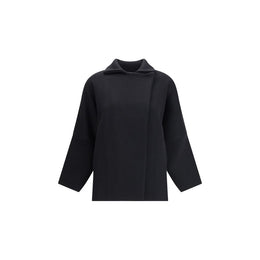 Ella Black Merino Wool Coat