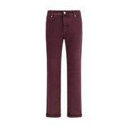 Brunello Cucinelli Purple Cotton Slim Fit Jeans