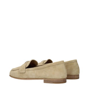 Prada Beige Leather Slip-On Loafers