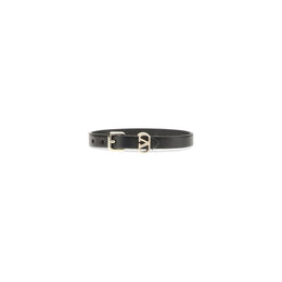 Valentino Garavani Black Calf Leather Bos Taurus Bracelet
