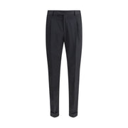 PT Torino Black Fleece Wool Casual Pants