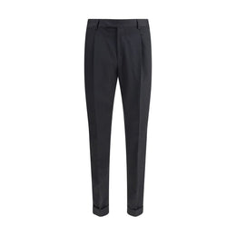 PT Torino Black Fleece Wool Casual Pants