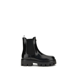 Prada Black Rubber Ankle Boots
