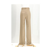 Max Mara Brown Fleece Wool Casual Pants