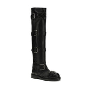 Dolce & Gabbana Black Calf Leather Bos Taurus Lace-Up Boots